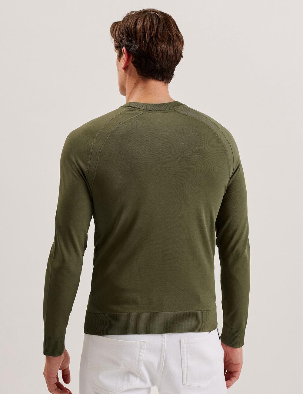 Ted Baker MAYWO - Saddle Shoulder Crew Neck Pullover Herren Khaki | AGZMR-1403