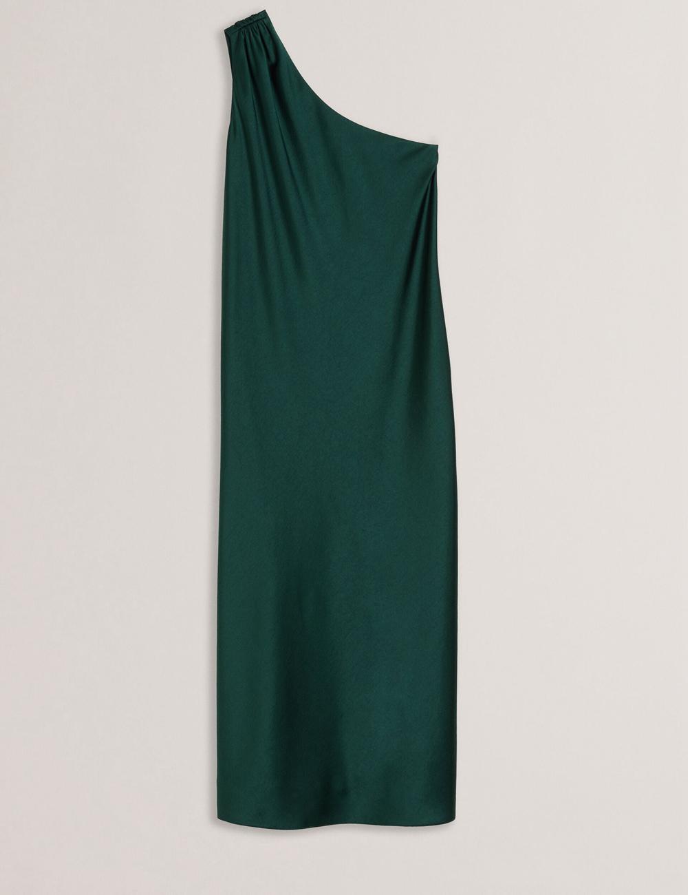 Ted Baker MELGAR - Satin One Shoulder Midi-kleid Damen Grün | RCENA-9417