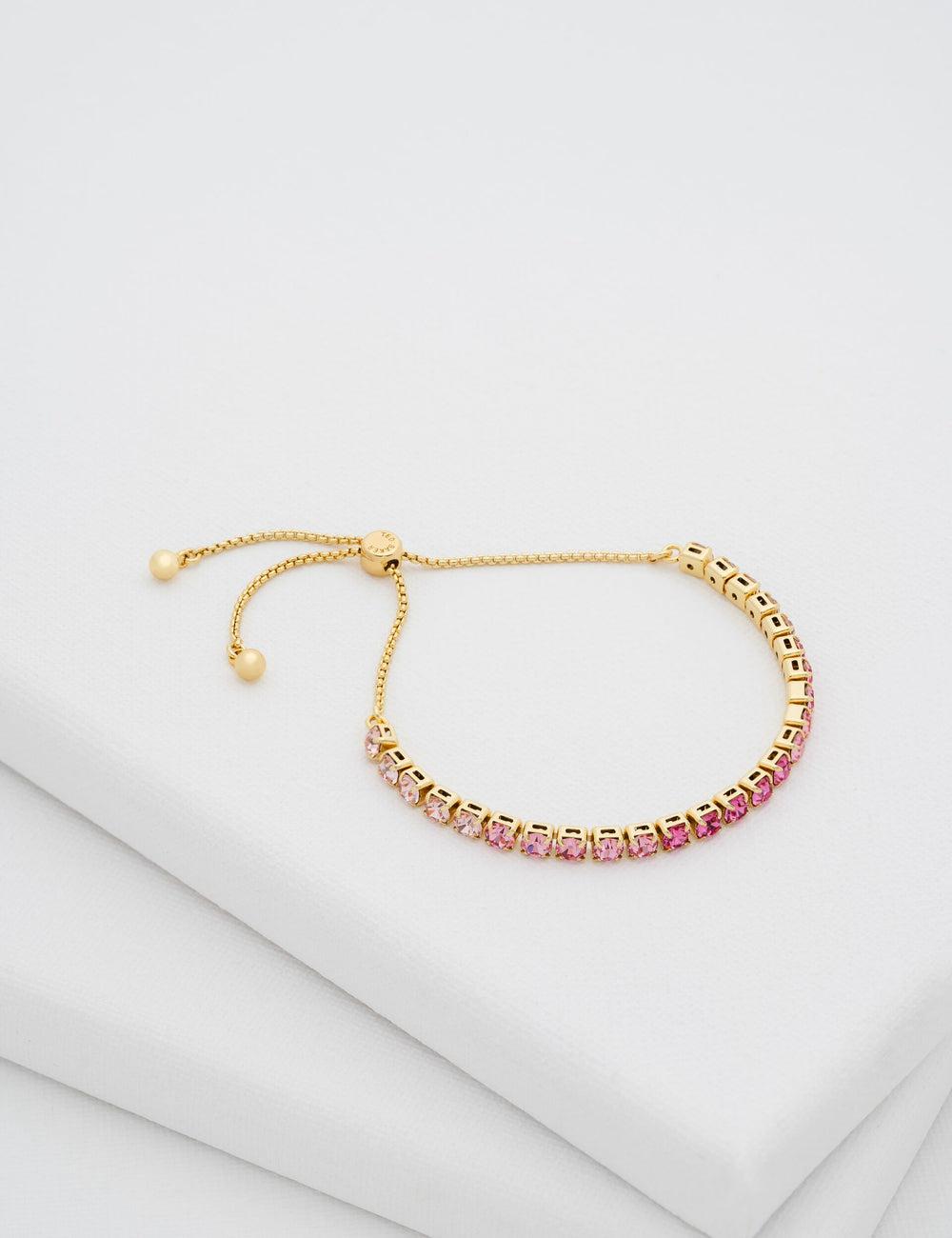 Ted Baker MELRAH - Crystal Adjustable Tennis Armbänder Damen Rosa | WCAPS-3964