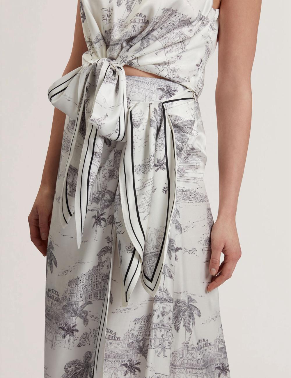 Ted Baker MELVA - Printed Detail Wrap Röcke Damen Ivory | TZXHJ-4570