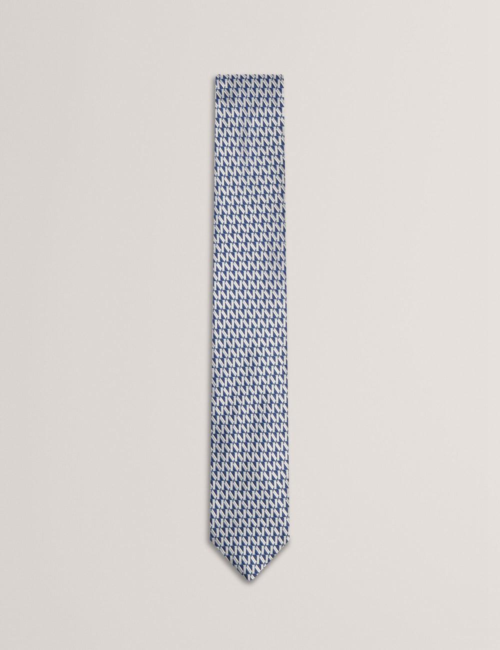 Ted Baker MILAK - Geometric Pattern Silk Krawatten Herren Navy | OHBGX-9860