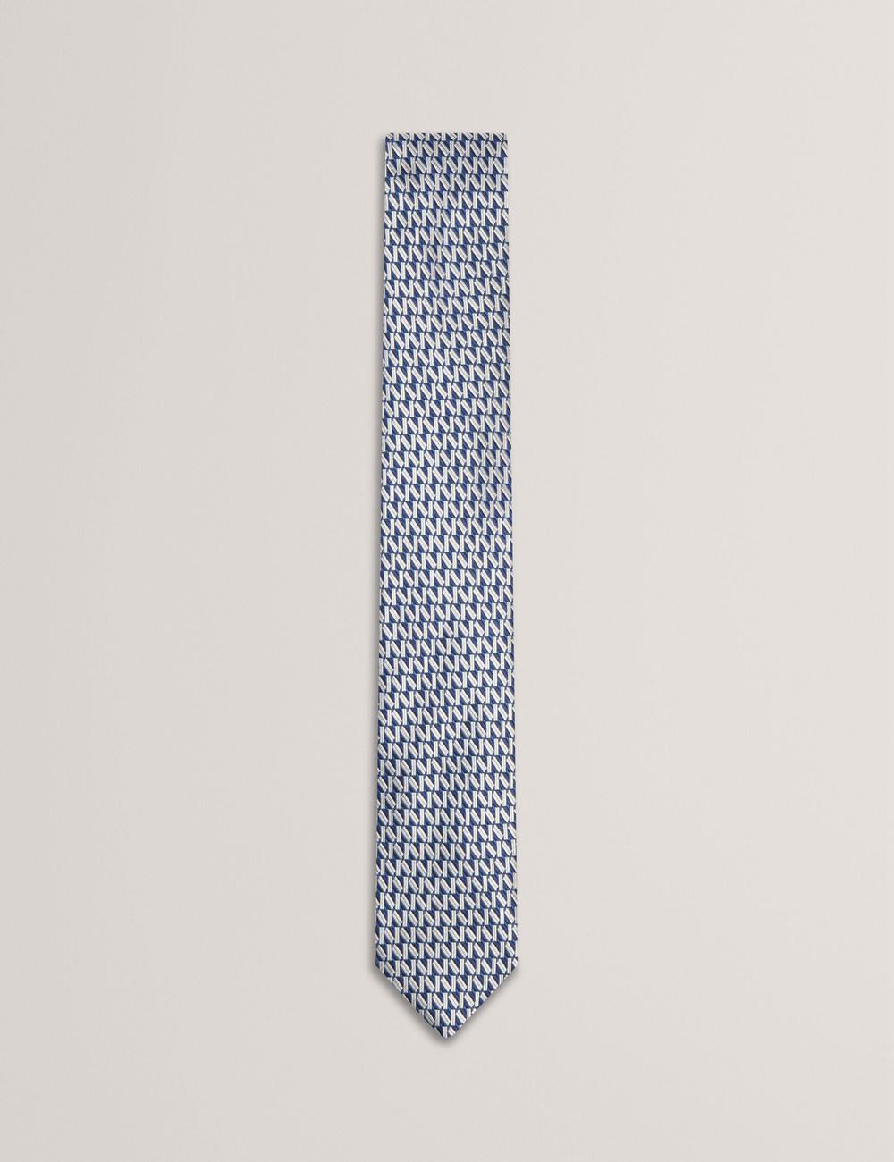 Ted Baker MILAK - Geometric Pattern Silk Krawatten Herren Navy | OHBGX-9860