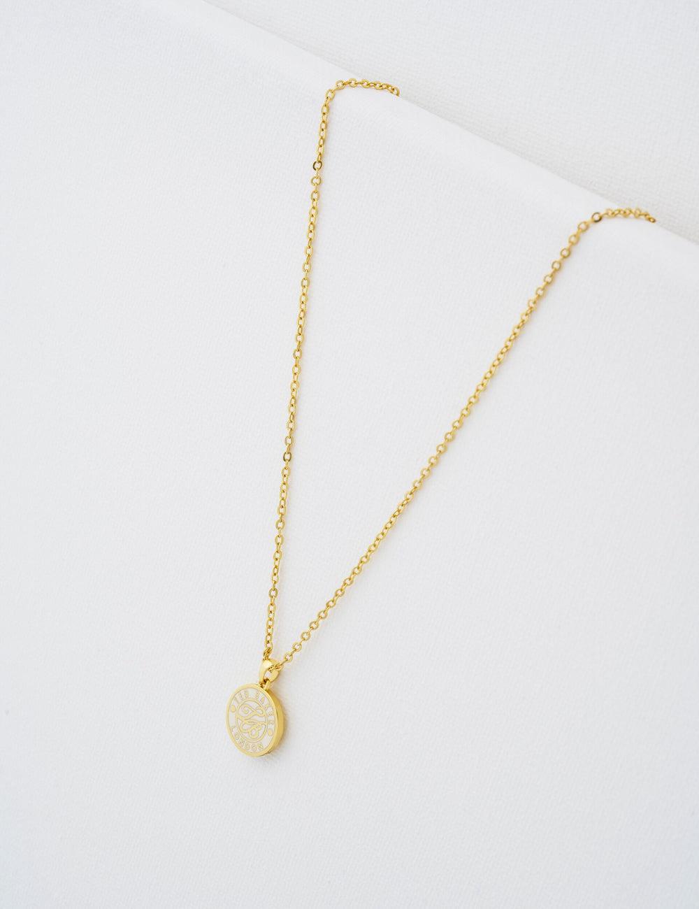 Ted Baker MONELLA - Monogram Logo Coin Pendant Ketten Damen Gold | QJHIF-7803