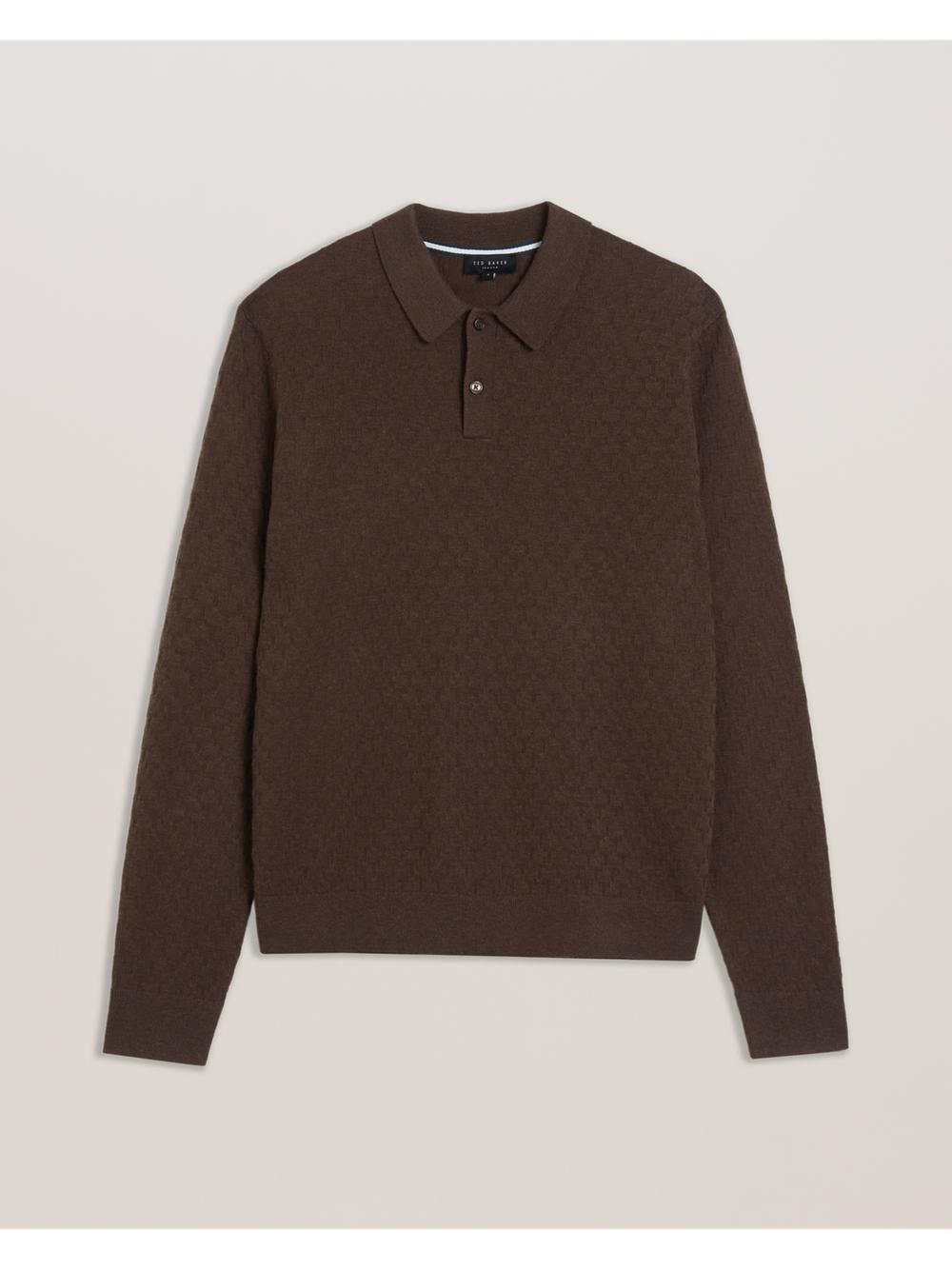 Ted Baker MORAR - Long Sleeve T Stitch Knitted Pullover Herren Braun | AGBFW-7096
