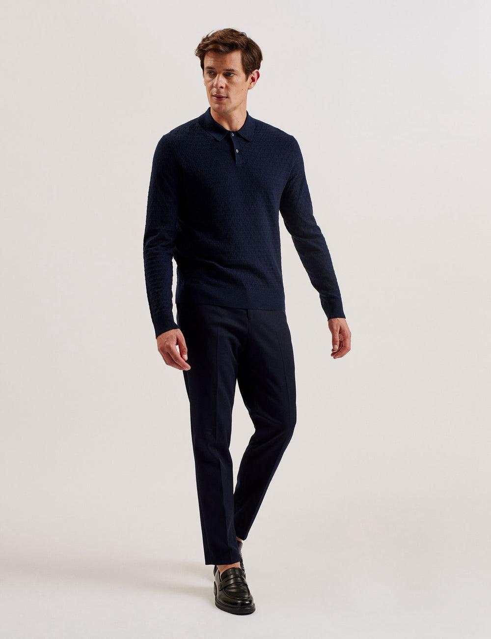 Ted Baker MORAR - T Knit Long Sleeve Top Pullover Herren Navy | JXEGW-9574