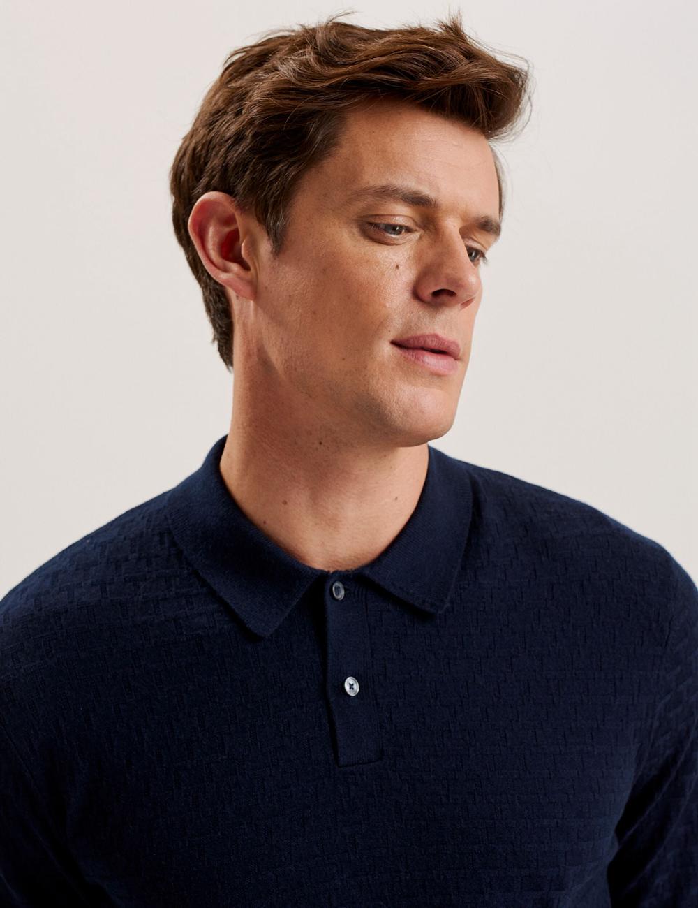 Ted Baker MORAR - T Knit Long Sleeve Top Pullover Herren Navy | JXEGW-9574