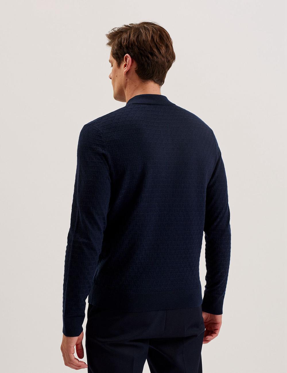 Ted Baker MORAR - T Knit Long Sleeve Top Pullover Herren Navy | JXEGW-9574