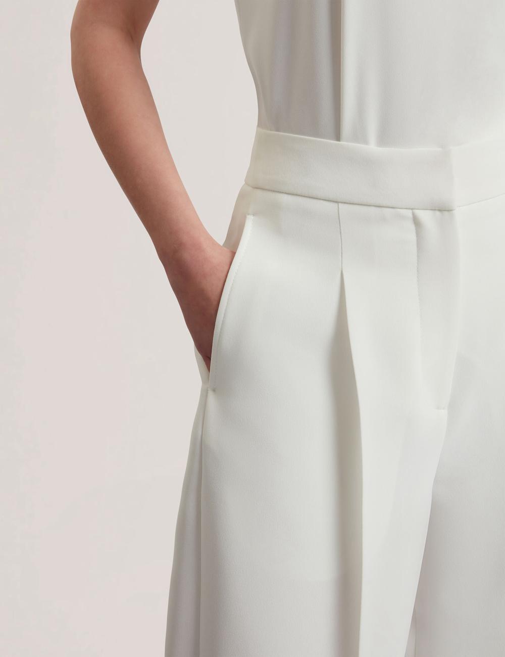 Ted Baker MORRIAT - Barrel Leg Woven Tailored Hosen Damen Ivory | AWMIS-3269