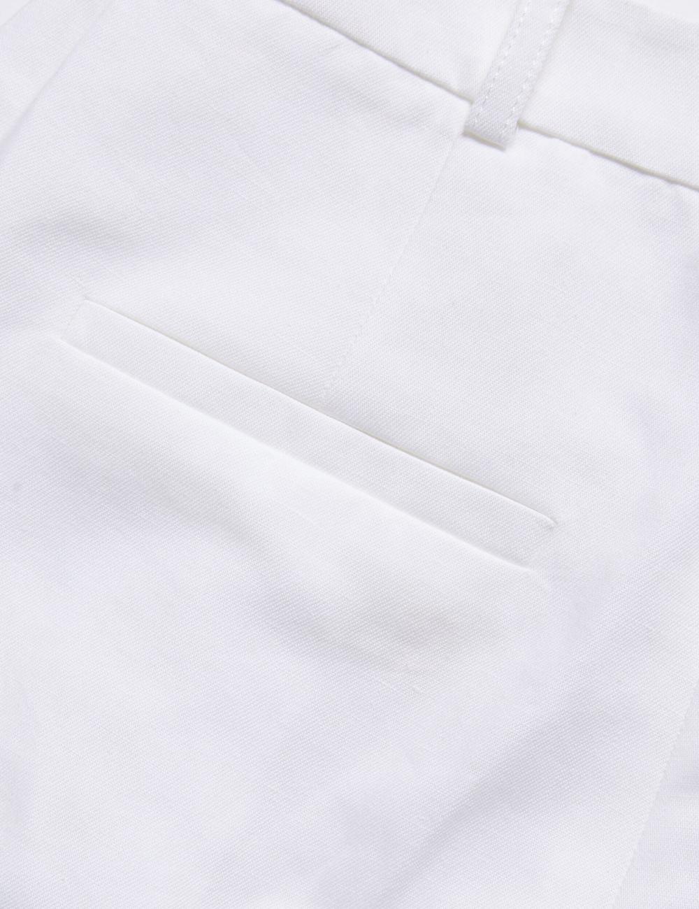 Ted Baker MUSUBT - Linen Cotton High Waisted Tailored Hosen Damen Weiß | IQJRM-2950