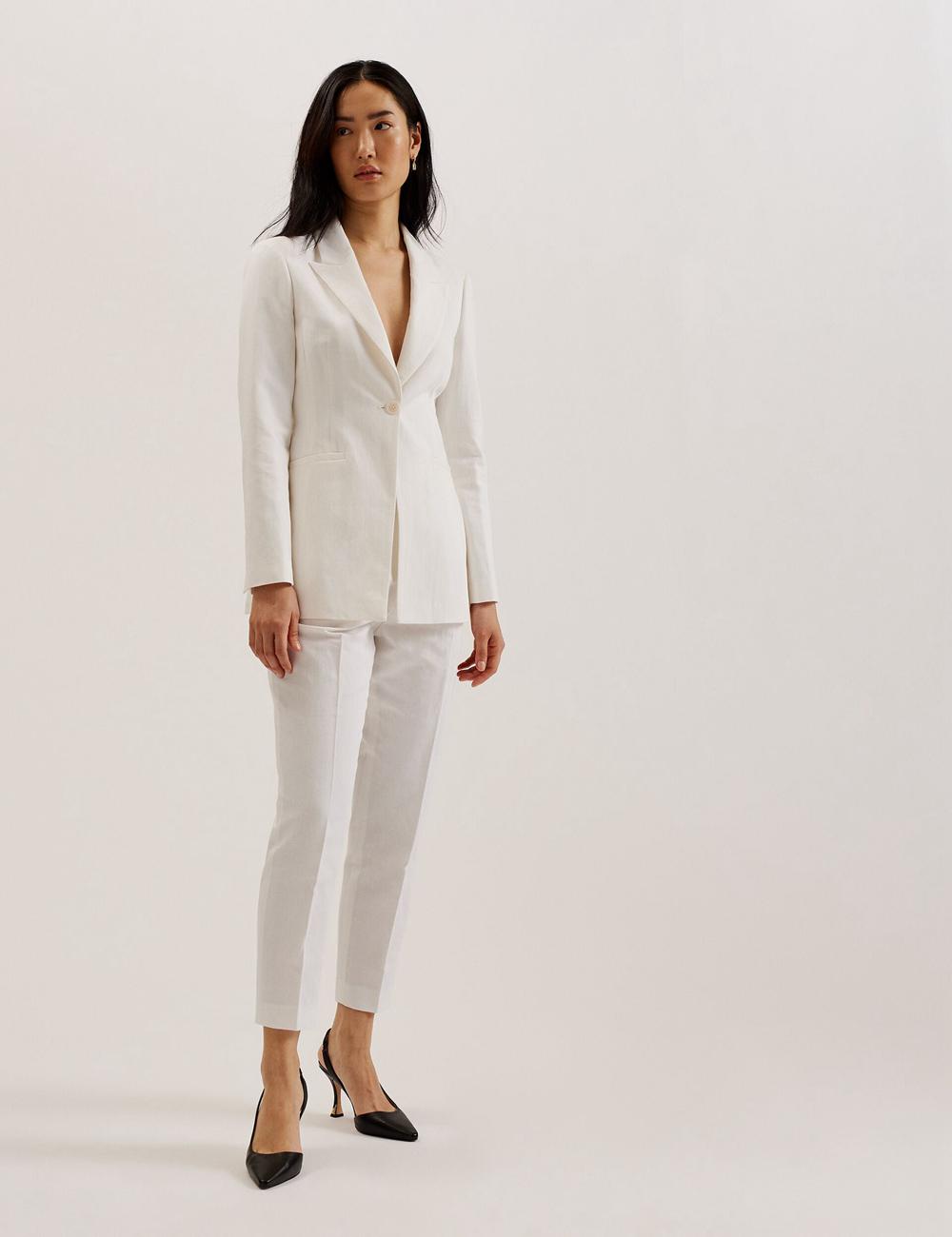 Ted Baker MUSUB - Tailored with Faux Pockets Blazer Damen Weiß | UMKIP-6901