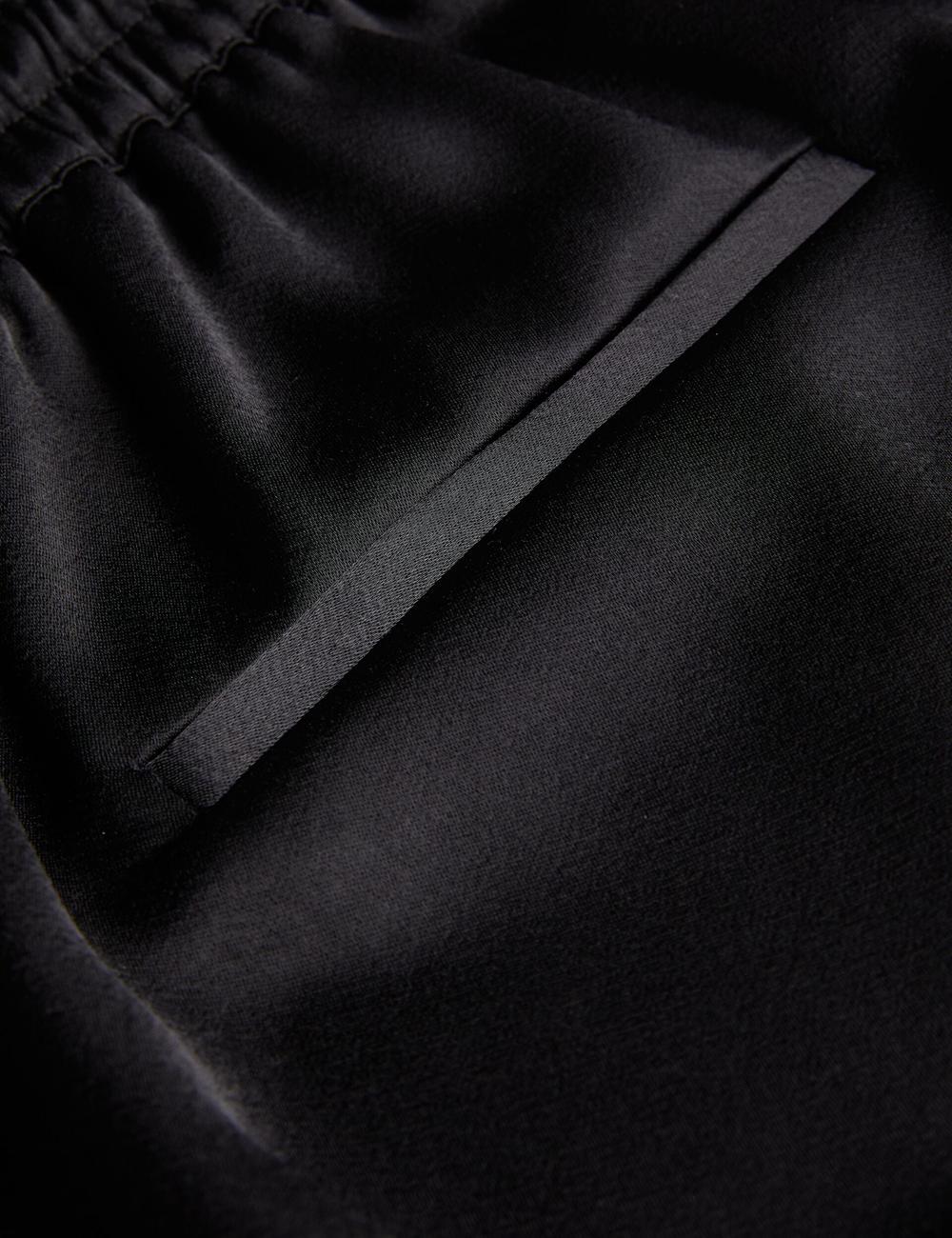 Ted Baker NATORI - Satin Elasticated Waist Tapered Hosen Damen Schwarz | FISRQ-4869