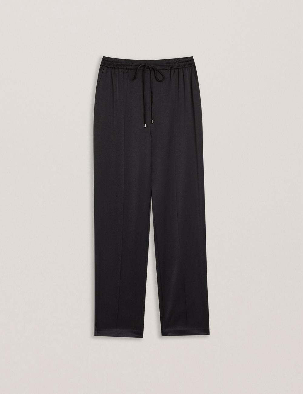 Ted Baker NATORI - Satin Elasticated Waist Tapered Hosen Damen Schwarz | FISRQ-4869