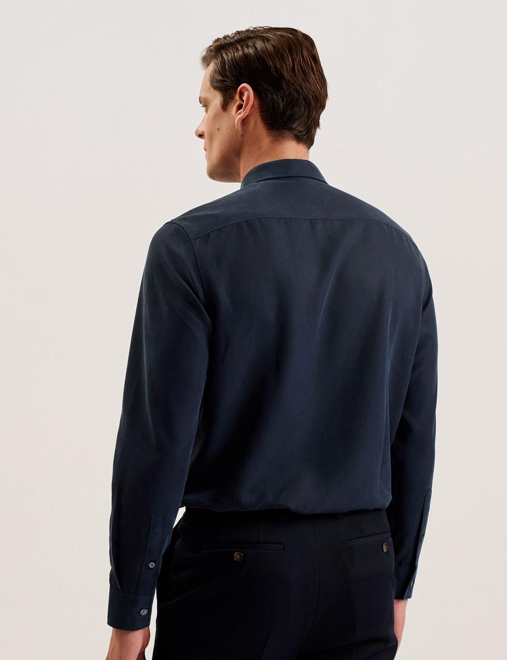 Ted Baker NESSMEN - Embroidered Detail Relaxed Fit Hemd Herren Navy | NWOQP-0478