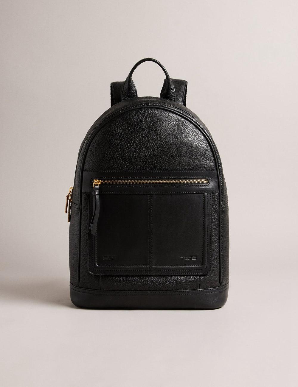 Ted Baker NISHAY - Leather Zip Pocket Laptop Rucksäcke Damen Schwarz | EQATR-0427