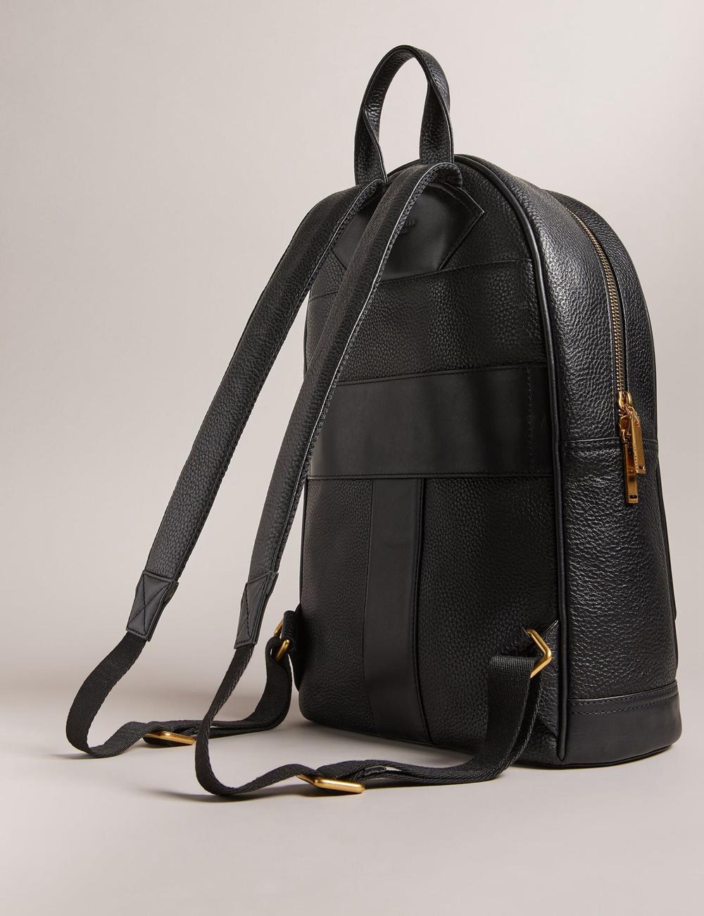 Ted Baker NISHAY - Leather Zip Pocket Laptop Rucksäcke Damen Schwarz | EQATR-0427