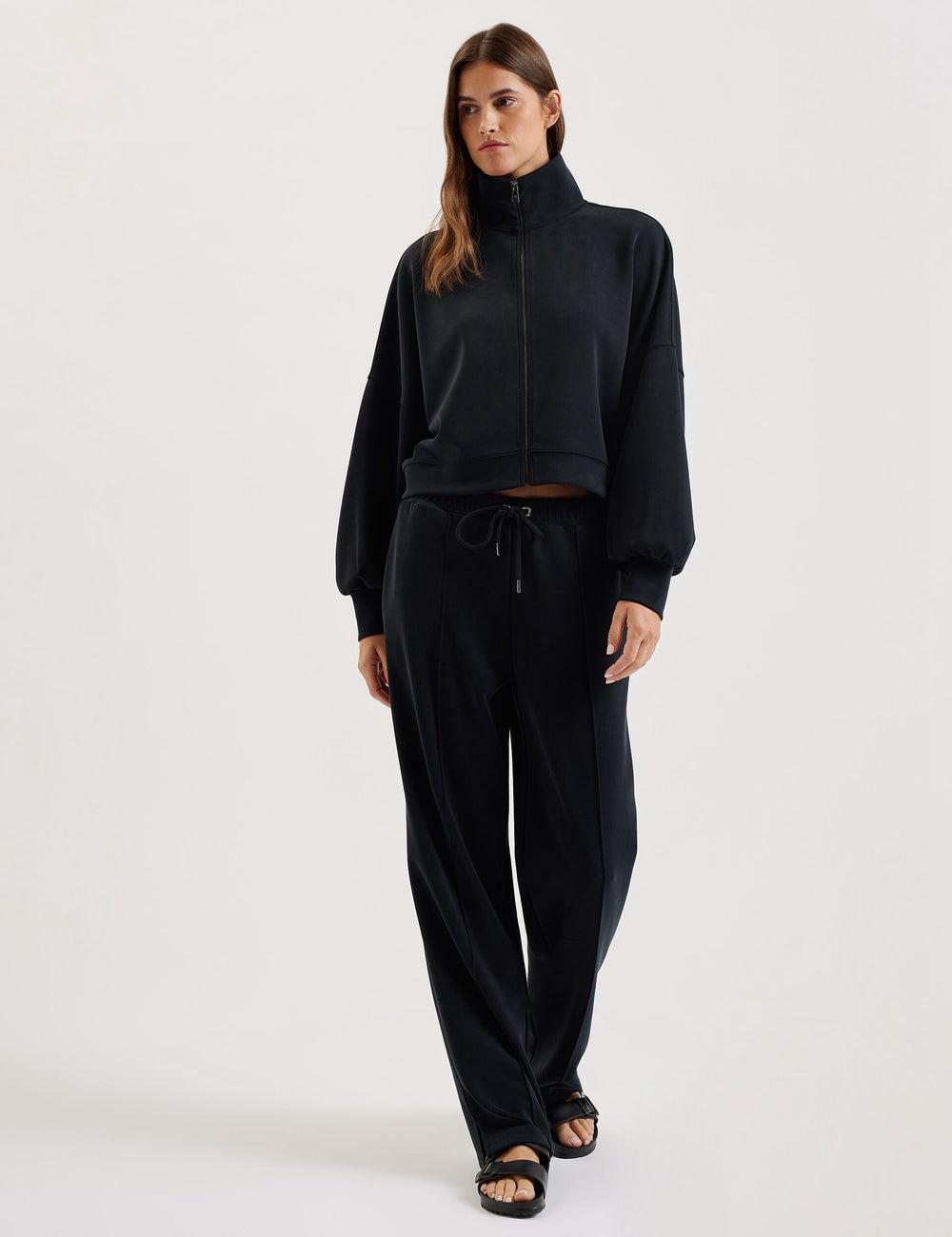 Ted Baker NOWELLL - Straight Leg Joggers With Split Hem Hosen Damen Schwarz | HKVSR-6537