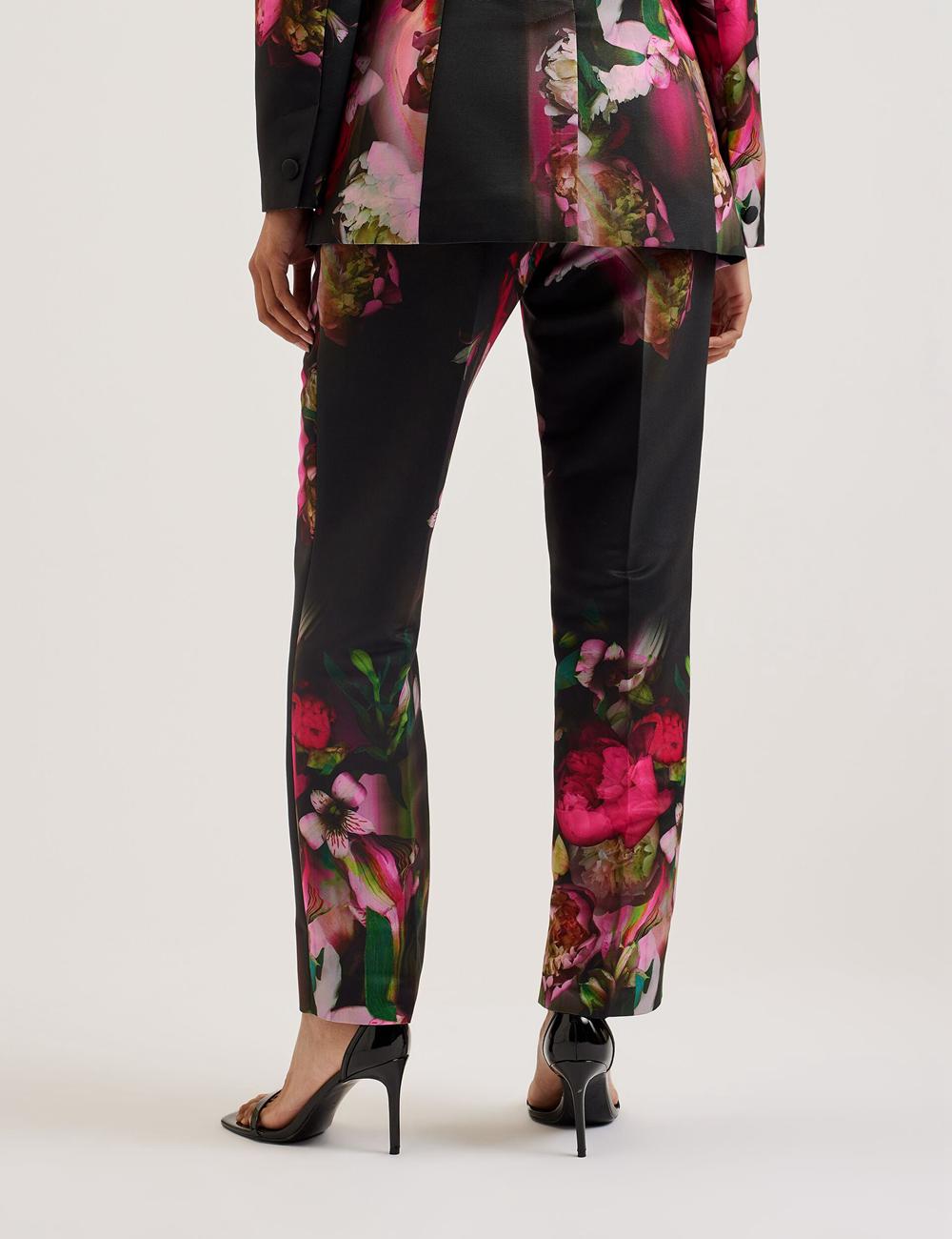 Ted Baker OKUNIT - Tapered Leg Floral Print Tailored Hosen Damen Schwarz | TMQRL-7295