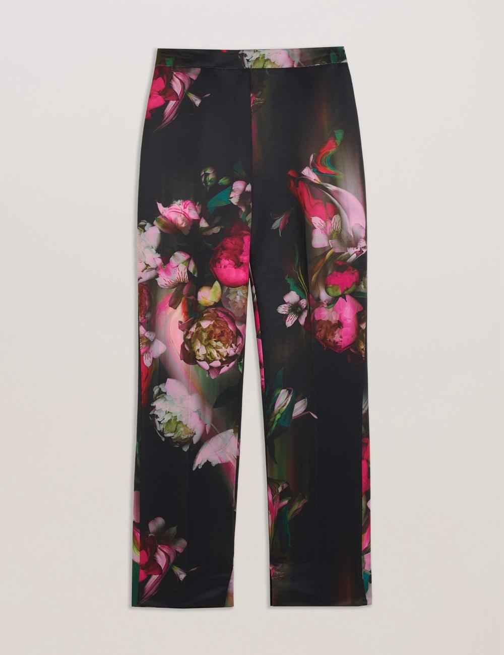 Ted Baker OKUNIT - Tapered Leg Floral Print Tailored Hosen Damen Schwarz | TMQRL-7295