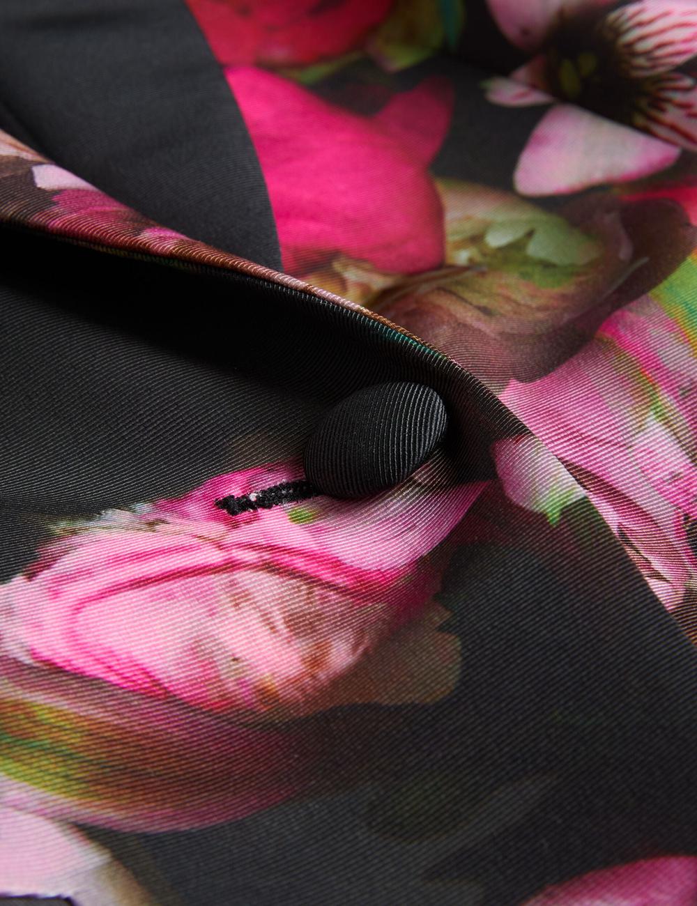 Ted Baker OKUNI - Fitted Floral Print Tailored Blazer Damen Schwarz | DPUKI-3819