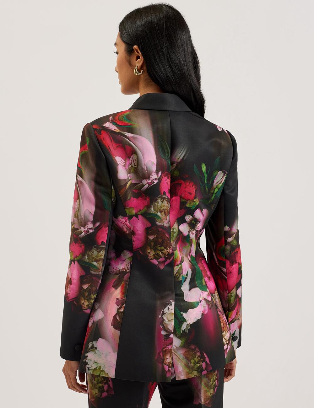 Ted Baker OKUNI - Fitted Floral Print Tailored Blazer Damen Schwarz | DPUKI-3819