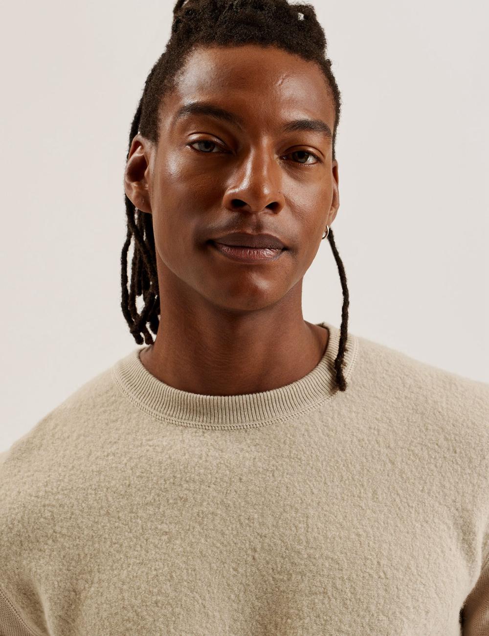 Ted Baker OLMSTE - Boucle Wool Blend Crew Neck Pullover Herren Taupe | RAYHI-7809