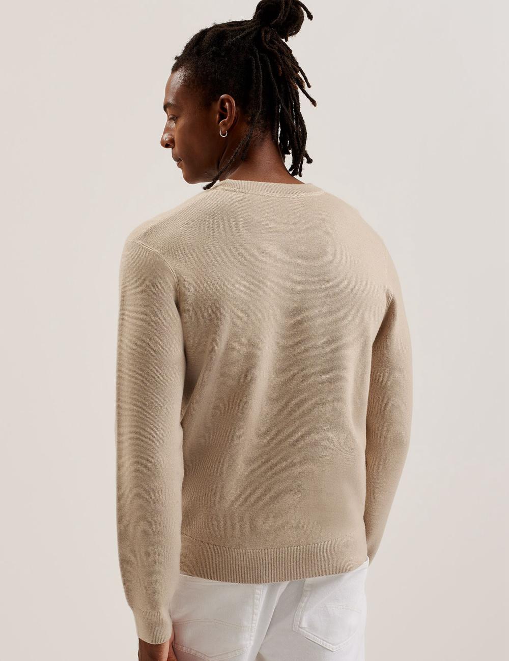 Ted Baker OLMSTE - Boucle Wool Blend Crew Neck Pullover Herren Taupe | RAYHI-7809