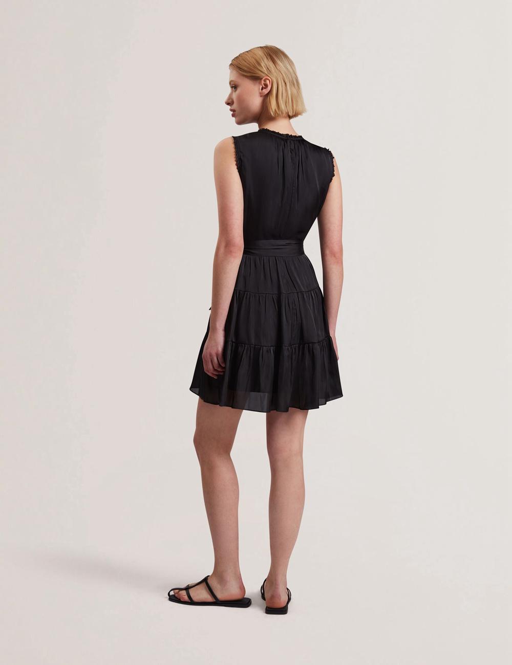 Ted Baker OTIANA - Sleeveless Waistred Minikleid Damen Schwarz | HKRQA-2895