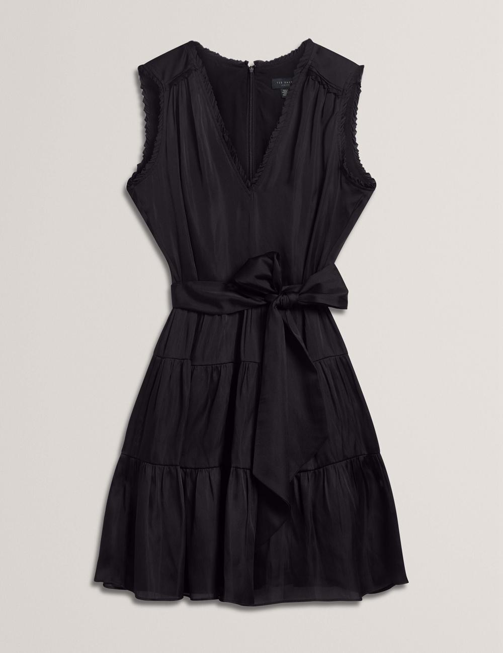 Ted Baker OTIANA - Sleeveless Waistred Minikleid Damen Schwarz | HKRQA-2895