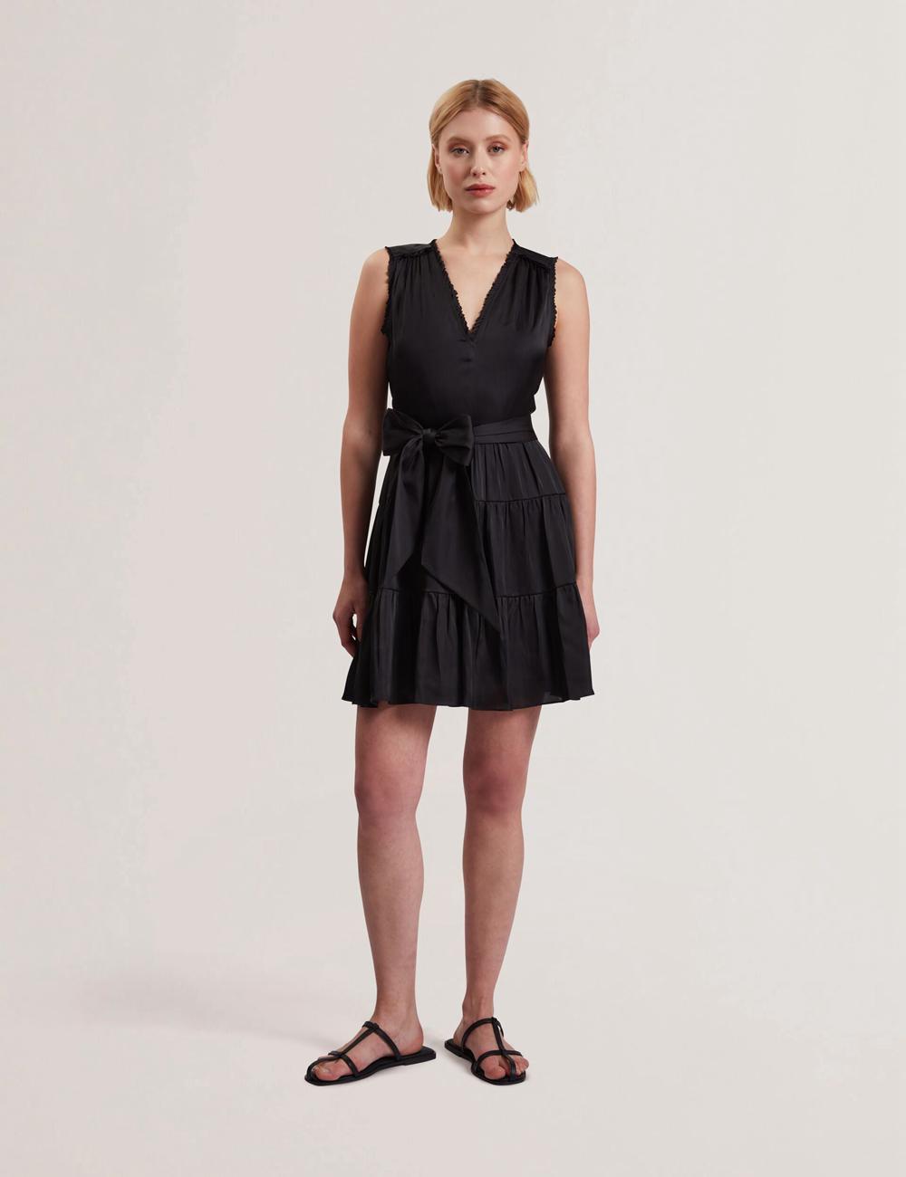 Ted Baker OTIANA - Sleeveless Waistred Minikleid Damen Schwarz | HKRQA-2895
