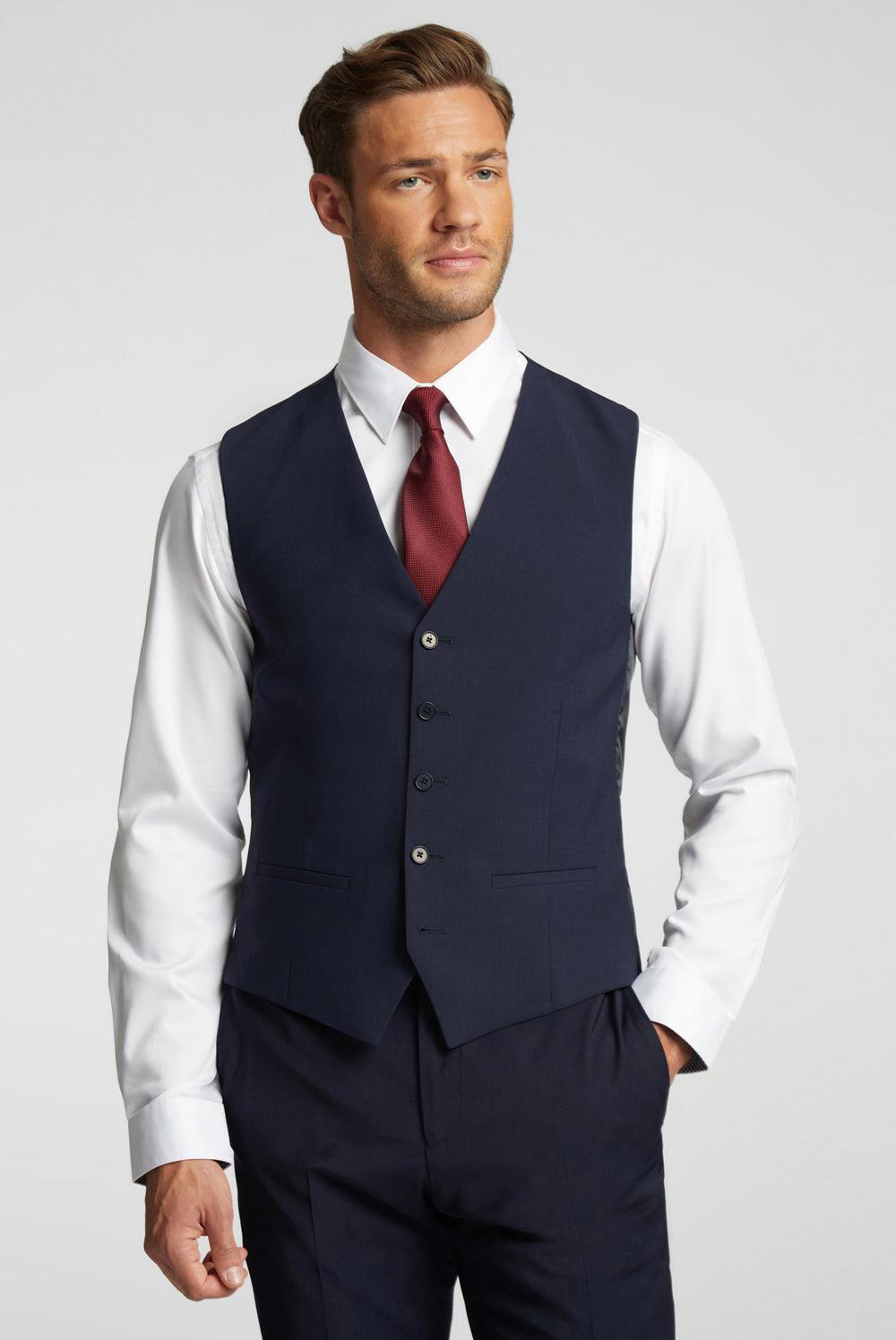 Ted Baker PANAMA - Wool Blend Slim Fit Anzugweste Herren Navy | FHXRV-9431