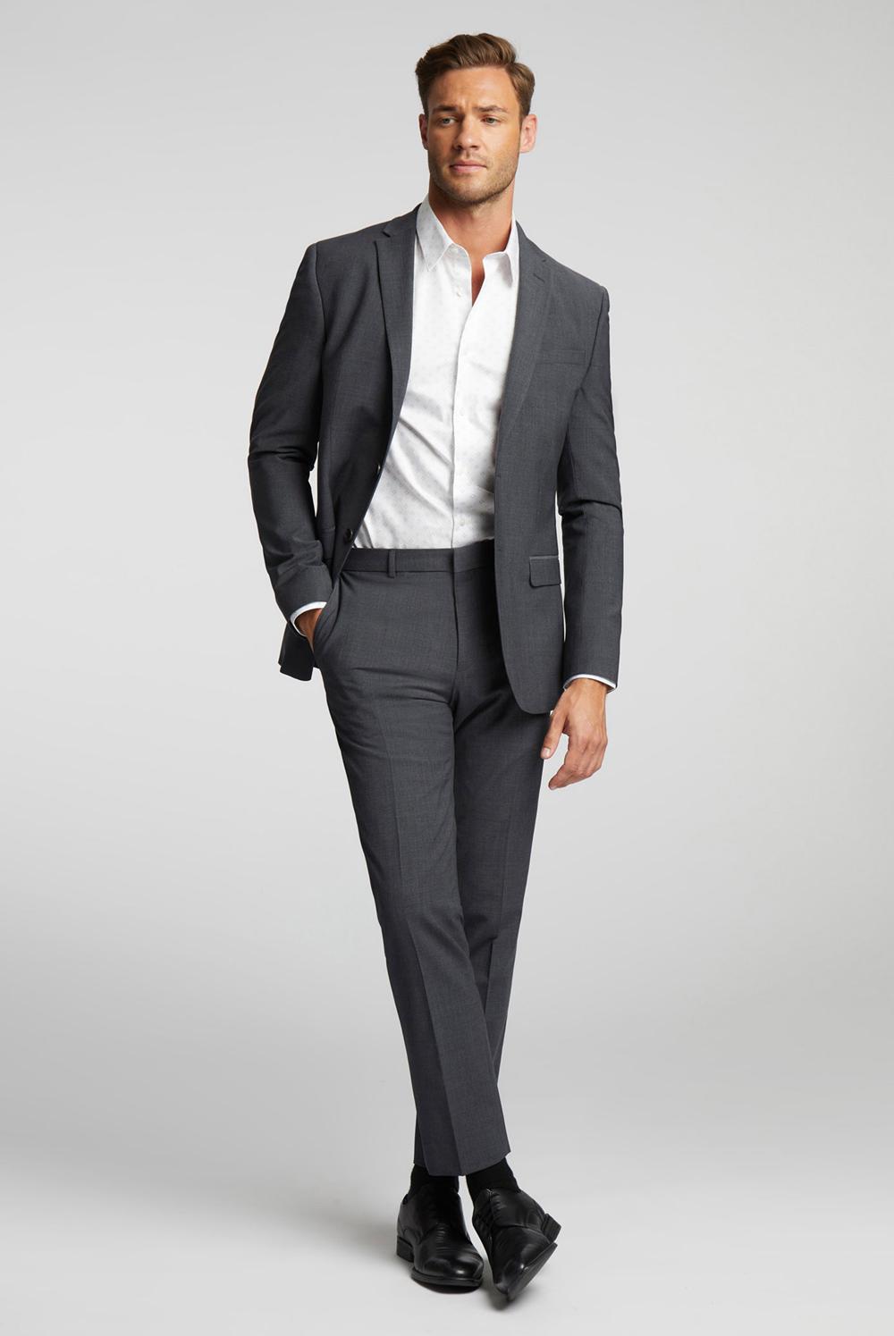 Ted Baker PANAMA - Wool Blend Slim Fit Suit Hosen Herren Charcoal | NKZCM-2465