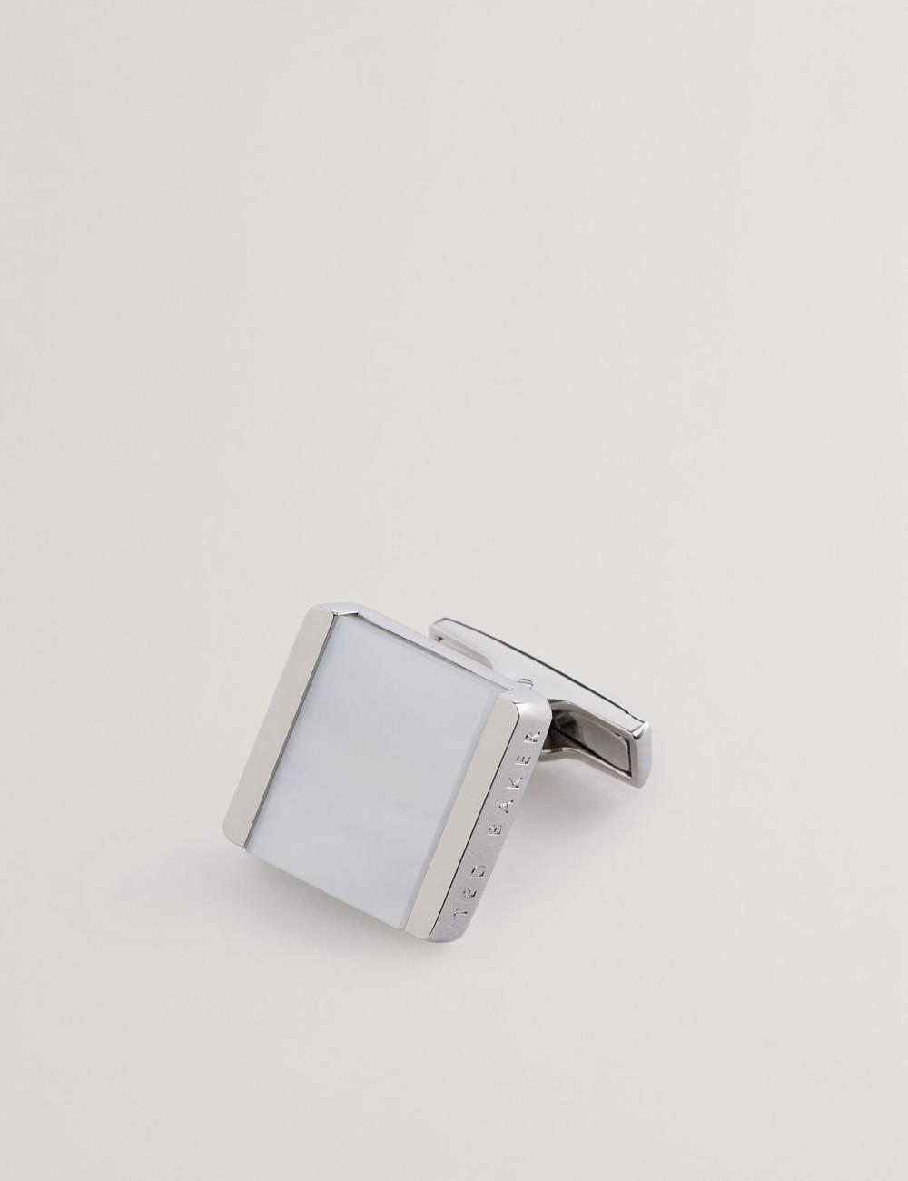 Ted Baker PAYDEN - Pearlescent Stone Square Manschettenknöpfe Herren Silber | QVZBJ-9204