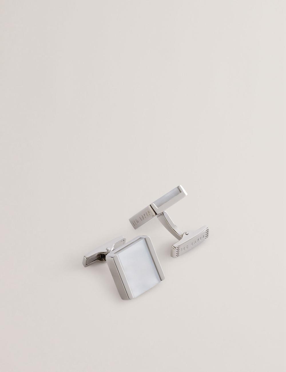 Ted Baker PAYDEN - Pearlescent Stone Square Manschettenknöpfe Herren Silber | QVZBJ-9204