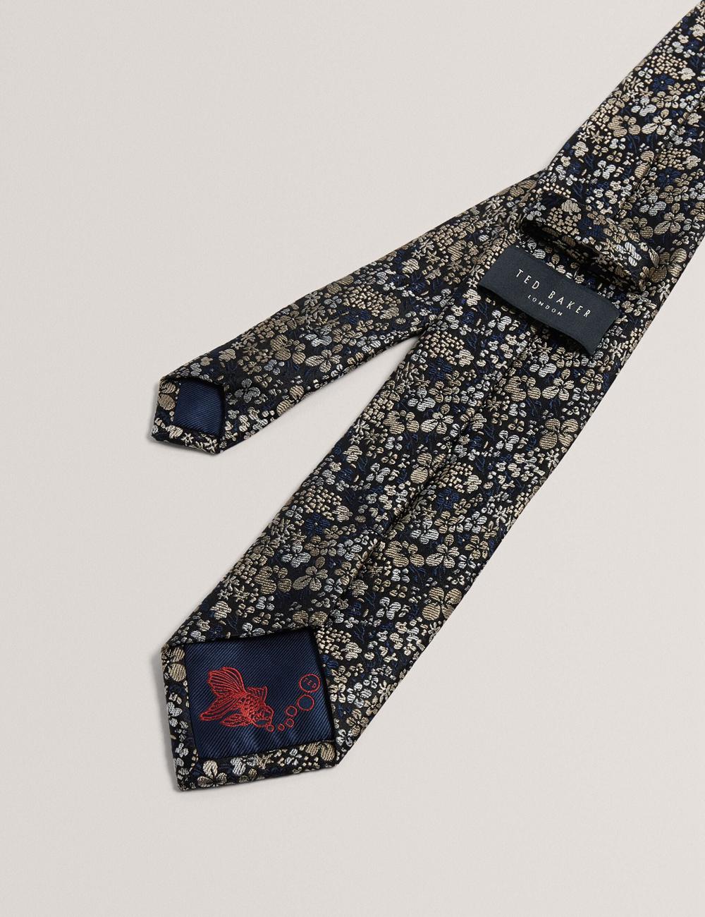 Ted Baker PEATYS - Scattered Floral Print Silk Krawatten Herren Navy | AFIUM-0523