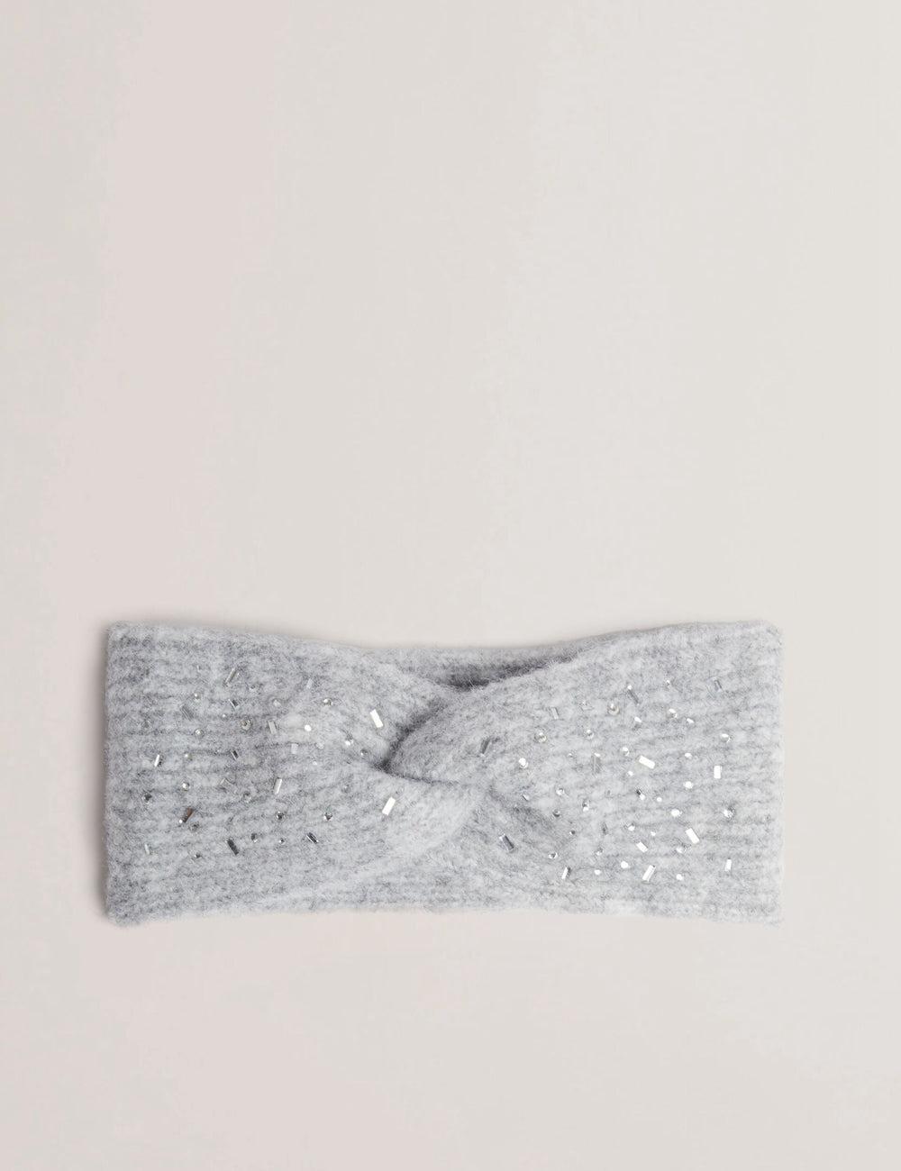Ted Baker PENAOPA - Rhinestone Detail Knitted Stirnband Damen Grau | EHUDX-8217