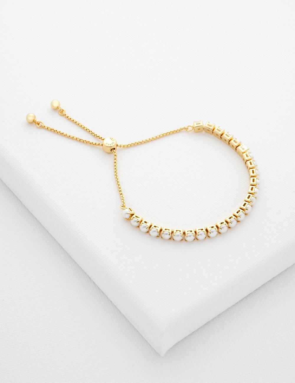 Ted Baker PERRMEL - Pearl Adjustable Tennis Armbänder Damen Gold | SKTXO-0952