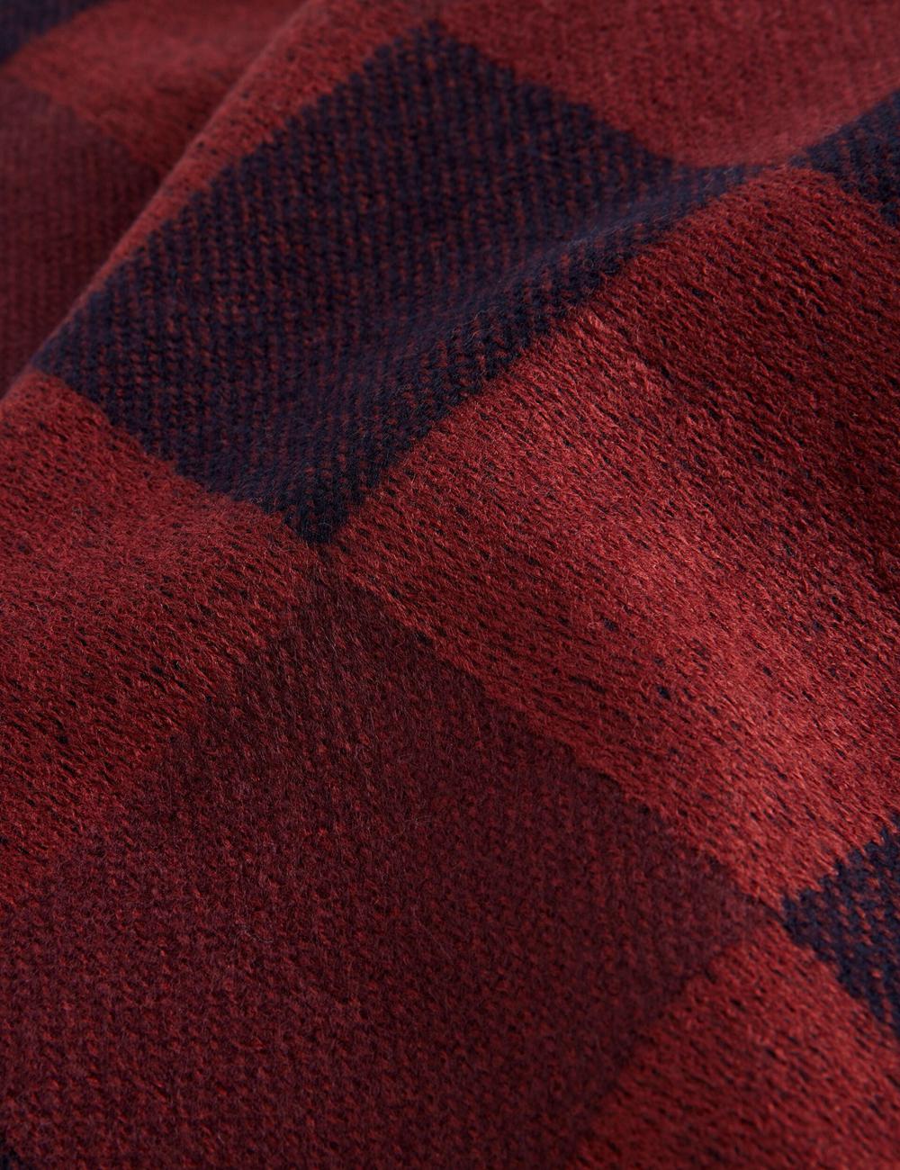 Ted Baker PETERRR - Block Check With Fringe Trim Woven Schals Herren Oxblood | NGMRU-0354