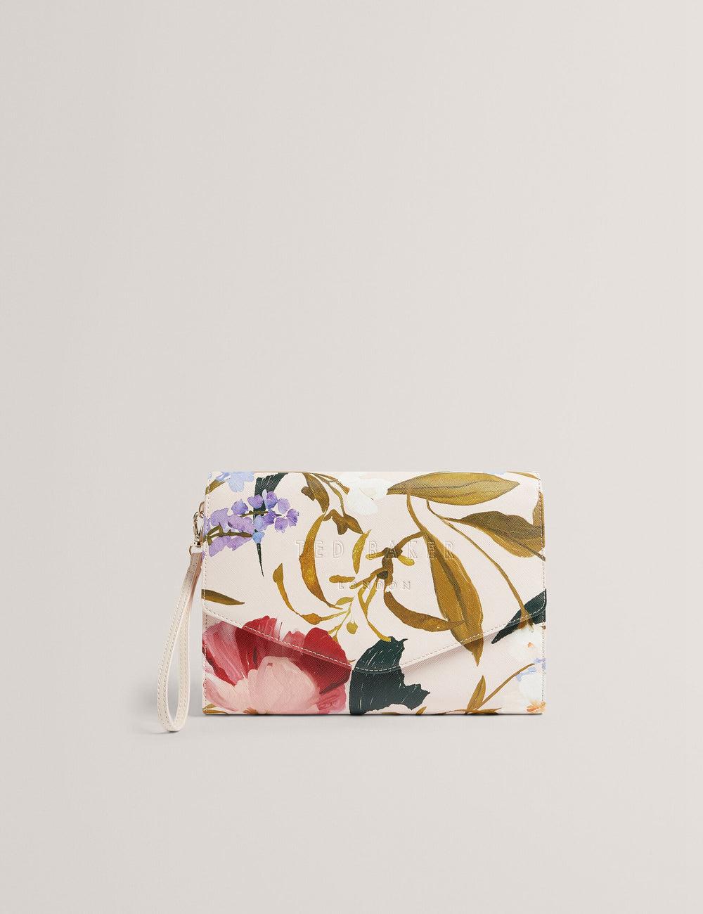 Ted Baker POSEII - Floral Print Envelope Icon Clutch Unterarmtasche-Taschen Damen Rosa | EXRVC-2019