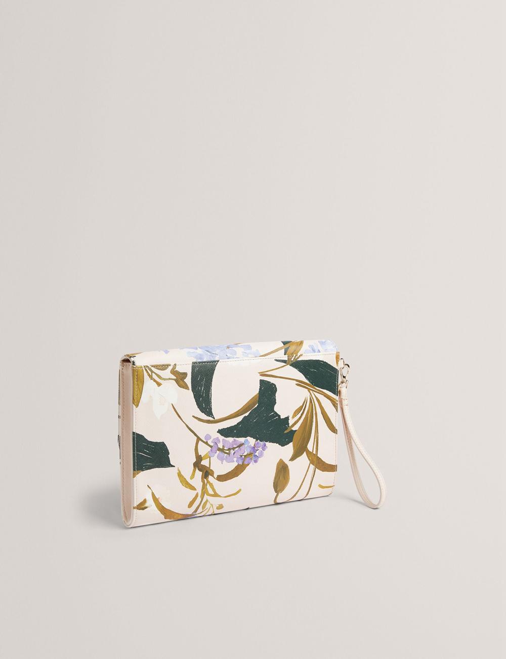 Ted Baker POSEII - Floral Print Envelope Icon Clutch Unterarmtasche-Taschen Damen Rosa | EXRVC-2019