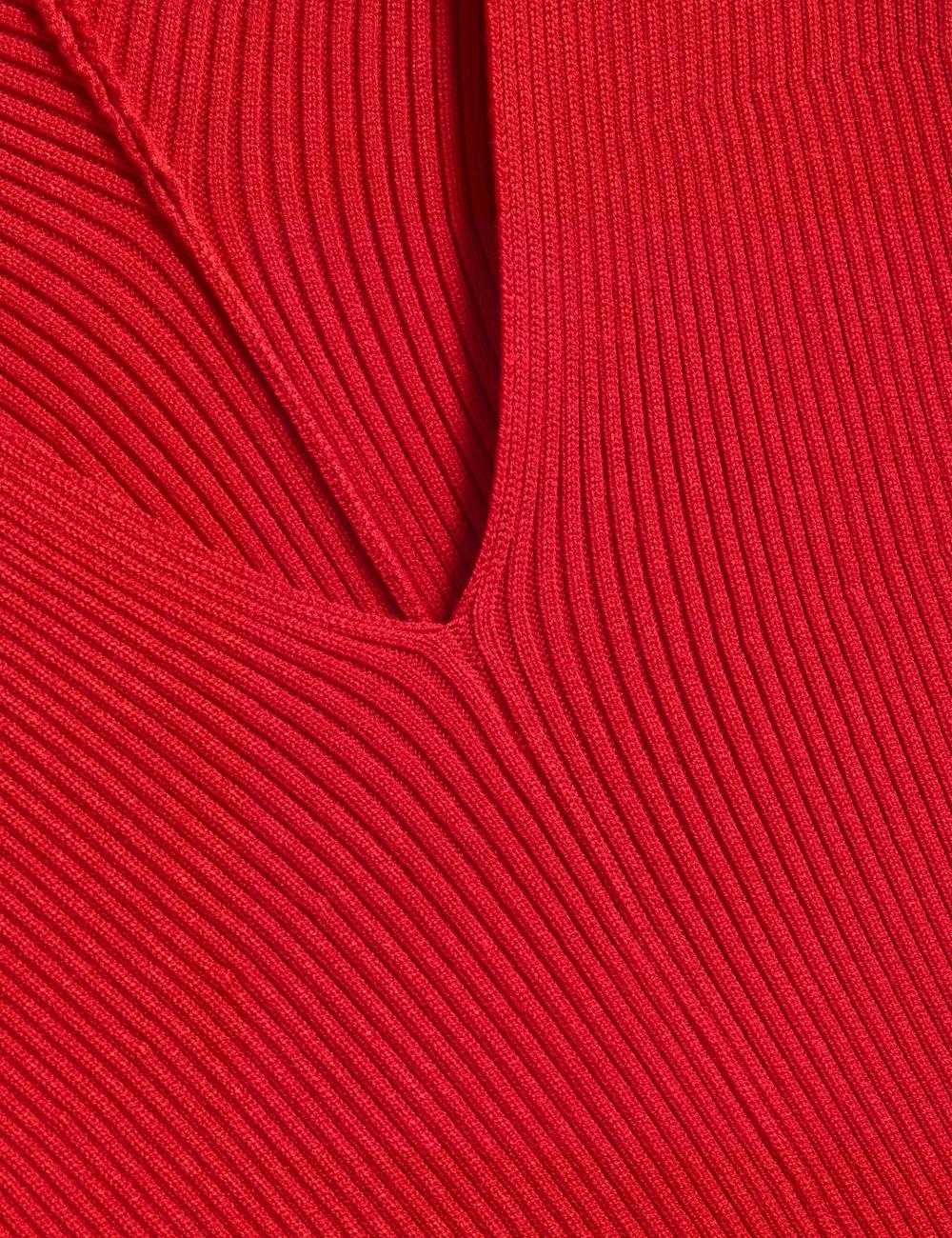 Ted Baker PRICILA - Shaped Sleeve Knitted Bodycon Midi-kleid Damen Rot | EFVXN-3184