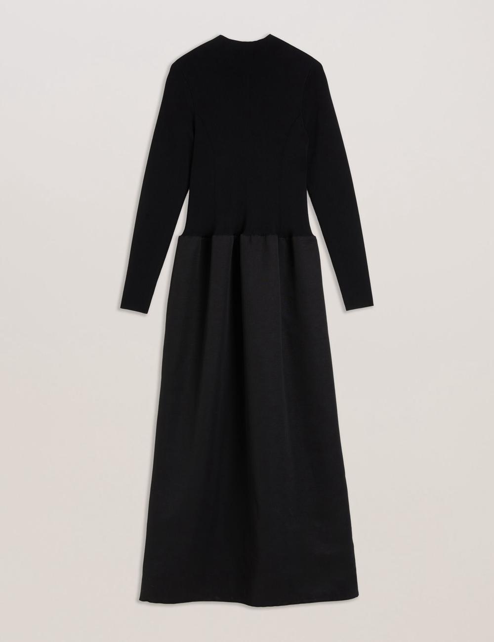 Ted Baker PYLIA - Structured With Knitted Bodice Maxikleid Damen Schwarz | SDLGV-0891