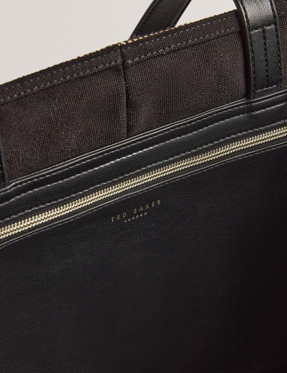 Ted Baker RAFIYA - Woven Colour Block Folding Shopper Shopper Damen Schwarz | IZRHA-9725