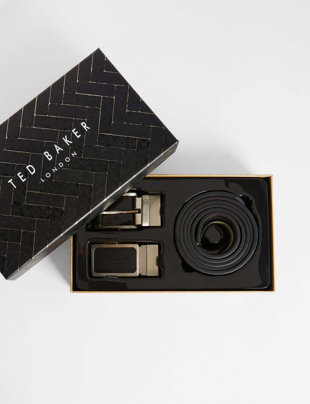 Ted Baker RATE - Faux Leather Belt Gift Set Gürtel Herren Schwarz | OFVAG-5214