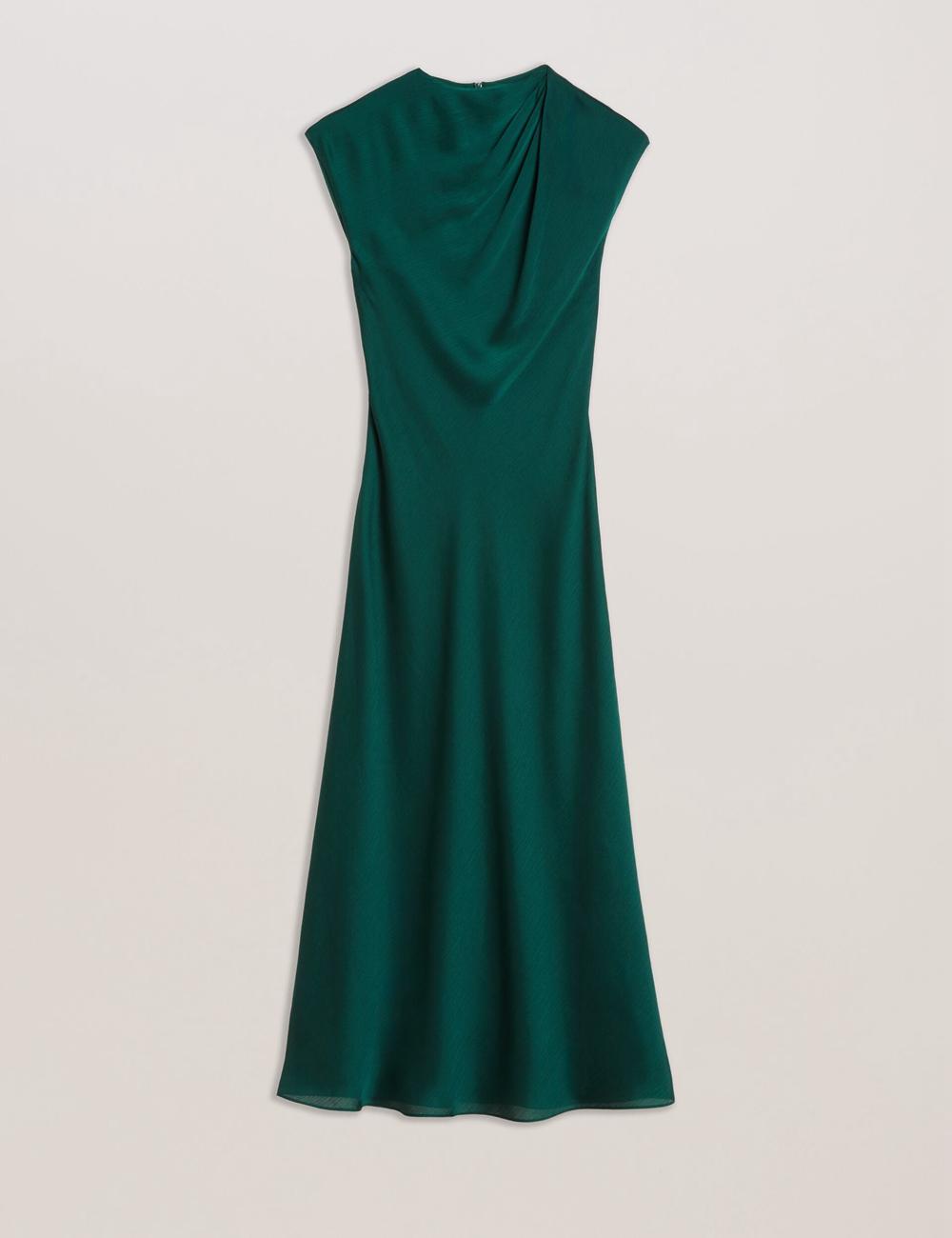 Ted Baker RIMINI - Chiffon Drape Neck Detail Maxikleid Damen Grün | BSIGA-3194