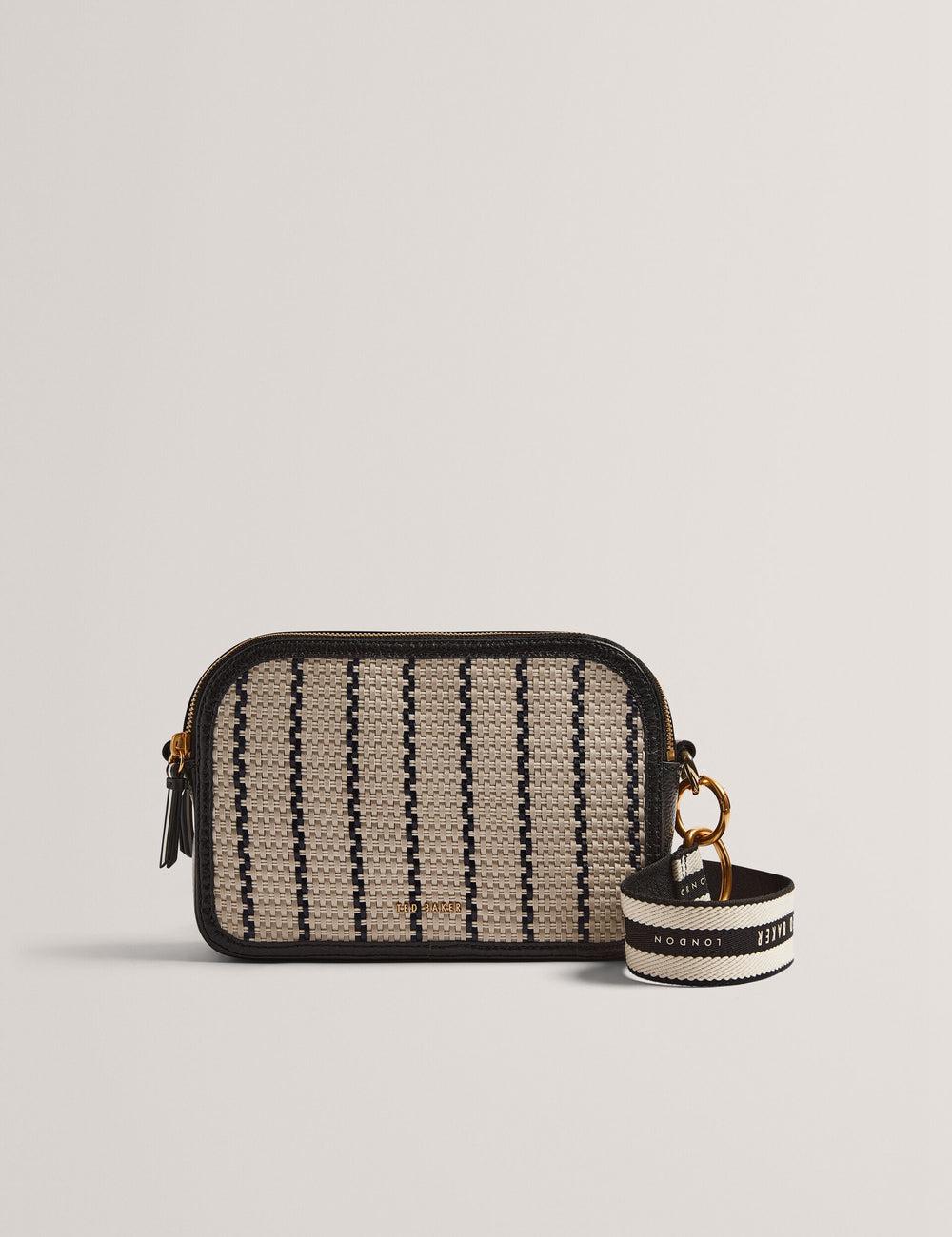 Ted Baker RIVEA - Woven Panel Faux Leather Camera Kameratasche Damen Navy | LYNXE-4139