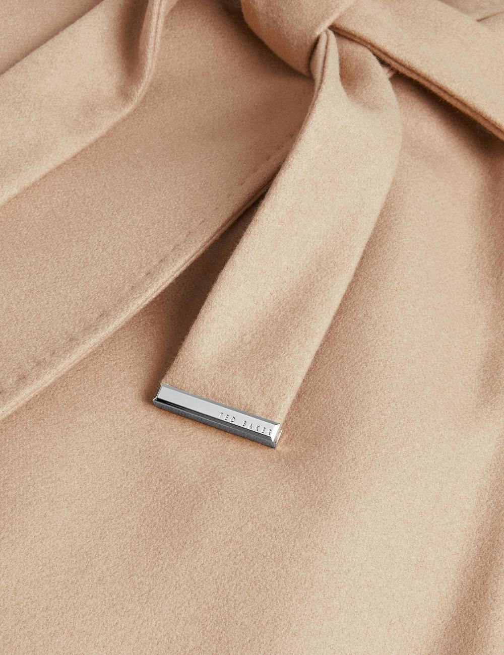 Ted Baker ROSE - Midi Length Belted Wool Wrap Coat Jacken Damen Camel | NTHCJ-3197