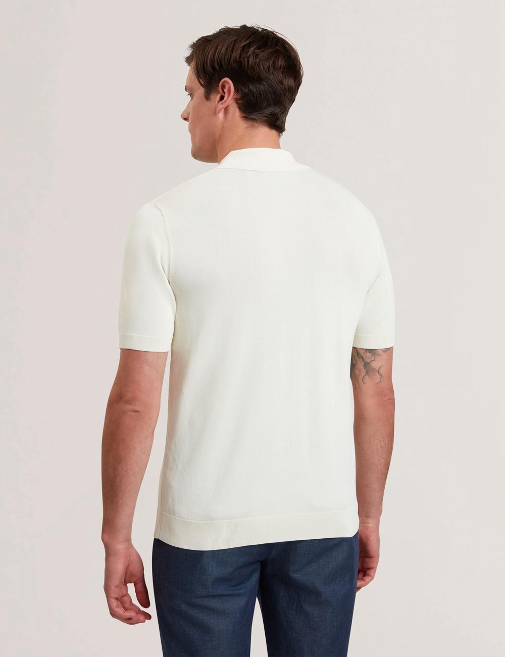 Ted Baker RUITS - Short Sleeve Floral Placement Polo Shirts Herren Ecru | DVSHR-1204