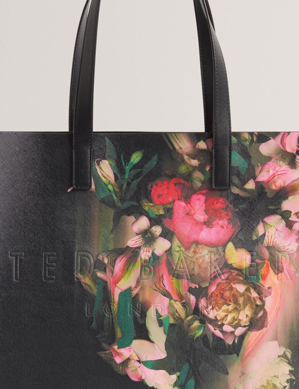 Ted Baker SALIINA - Floral Print Wide Icon Tragetaschen Damen Schwarz | HUBYL-5340