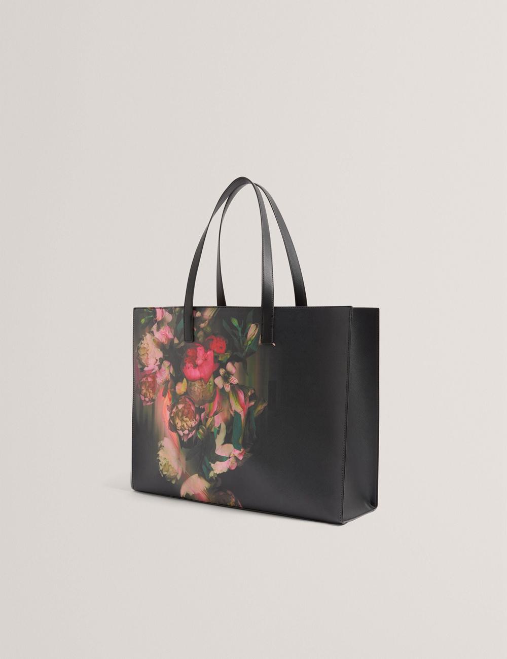 Ted Baker SALIINA - Floral Print Wide Icon Tragetaschen Damen Schwarz | HUBYL-5340