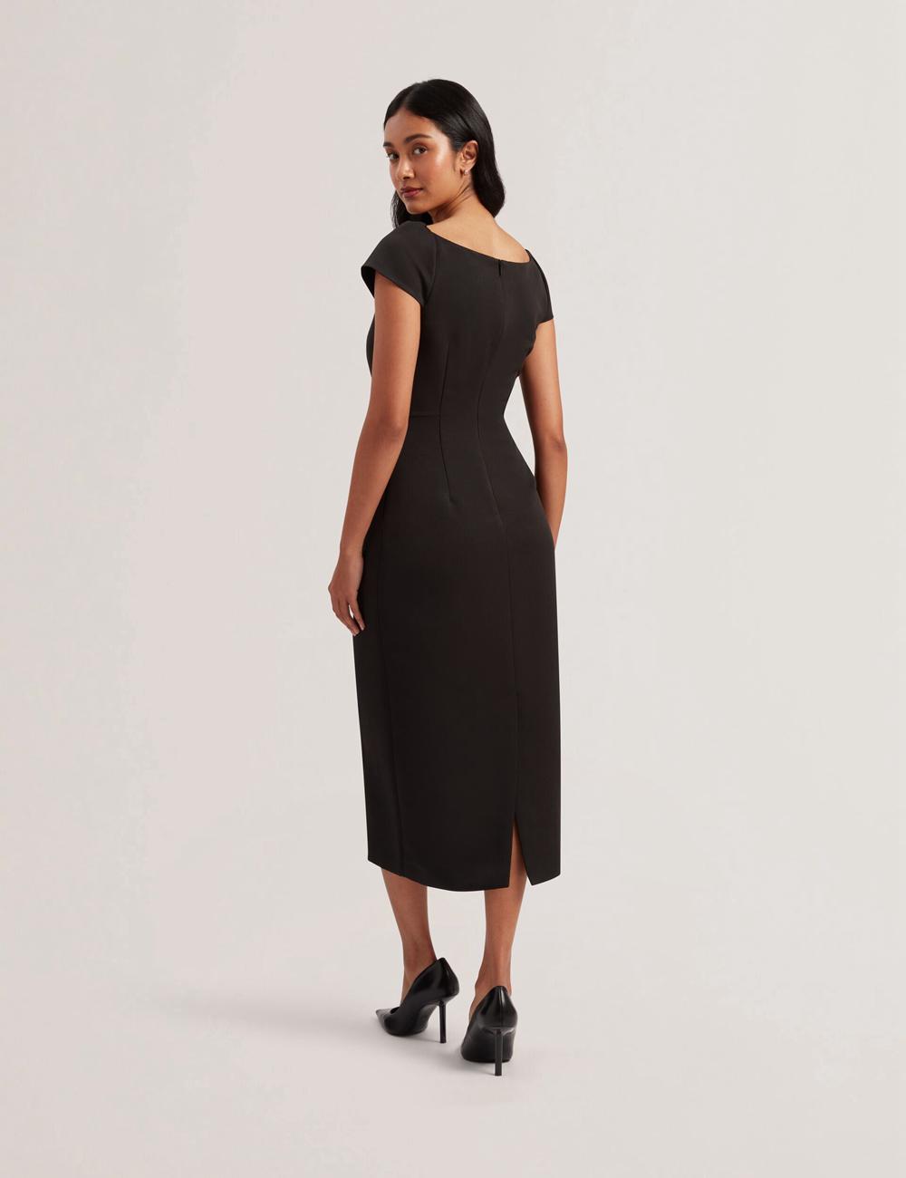 Ted Baker SASSARI - Tailored Cap Sleeve Column Midi-kleid Damen Schwarz | RLMOQ-9267